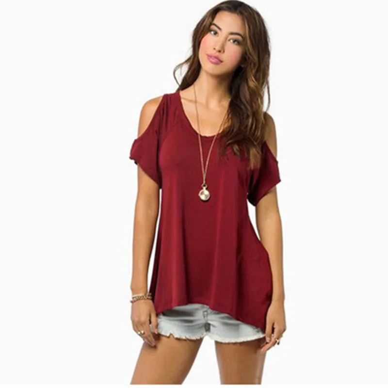 Женская Асимметричная футболка с V образным вырезом без бретелек|loose t-shirt|t shirt