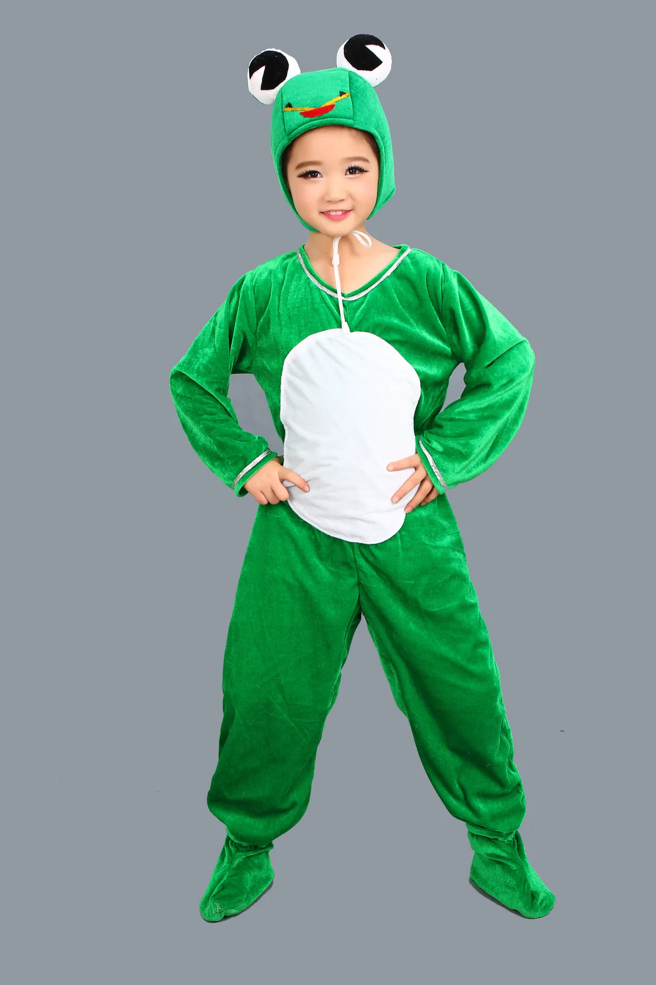 Purim Children Kids Cartoon Animal Costumes Cosplay Clothing Green Frog Gift Choir Students Performance Animals Jumpsuit
