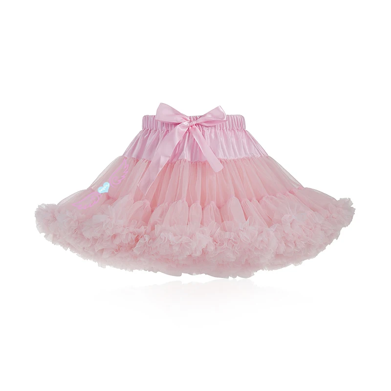 Fashion Fluffy Chiffon Teenage Girl Adualt Women Pettiskirts tutu Baby Girls Skirts Princess skirt dance wear Party clothes - Цвет: Pink