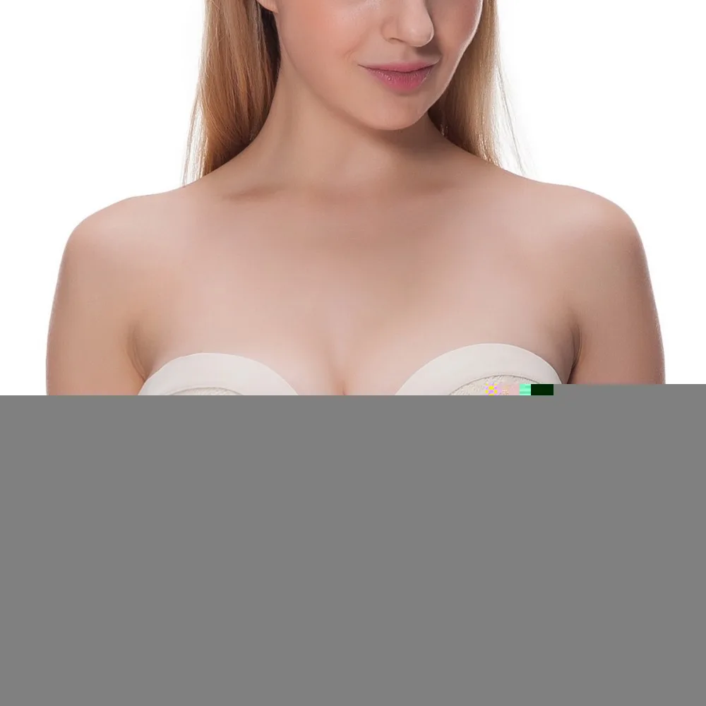 4 Цвета Бесшовные Push up Bra Без Бретелек Деми Кружева Цветочные Сексуальное Нижнее