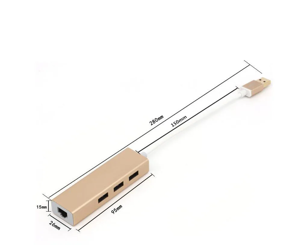 USB Ethernet с 3 Порты и разъёмы концентратор 0 RJ45 Соединительная плата локальной