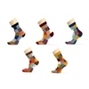 5Pair/Lot Combed Cotton Men's Socks Autumn And Winter Compression Socks Fashion Colorful Square Happy Dress Socks Men Size 39-45 ► Photo 2/6