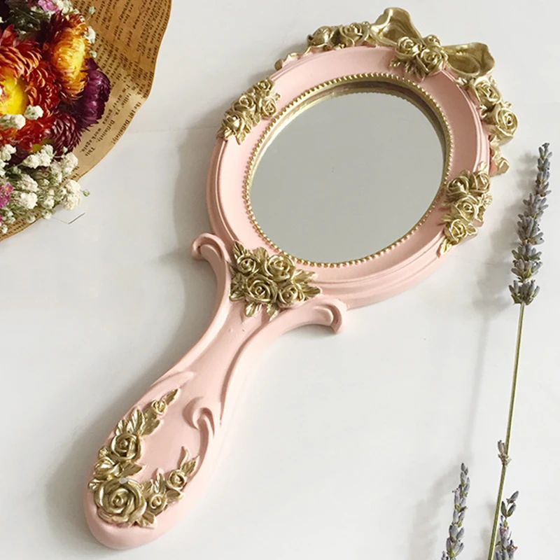 unfinished wooden hand mirror