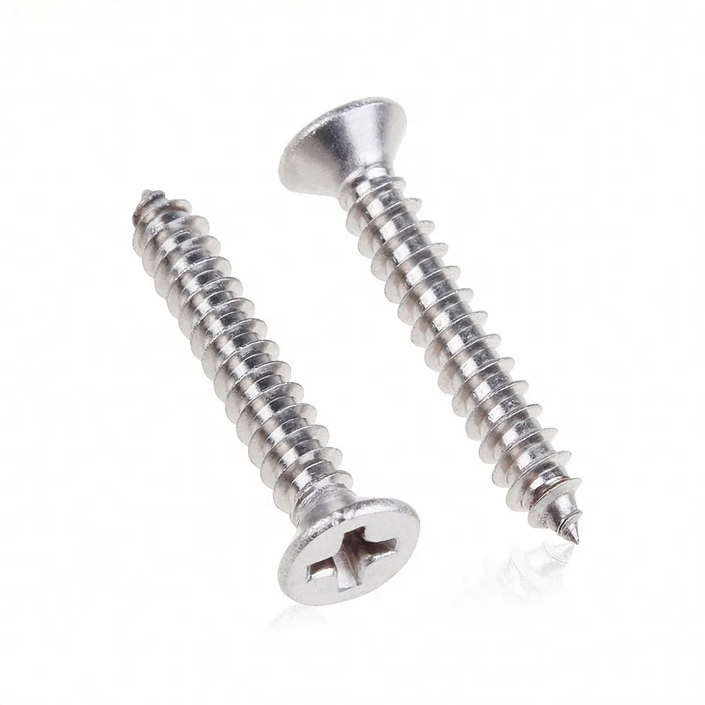 M2.2 M2.6 M3 A2 Stainless Steel Flat Head Phillips Self Tapping Screws 