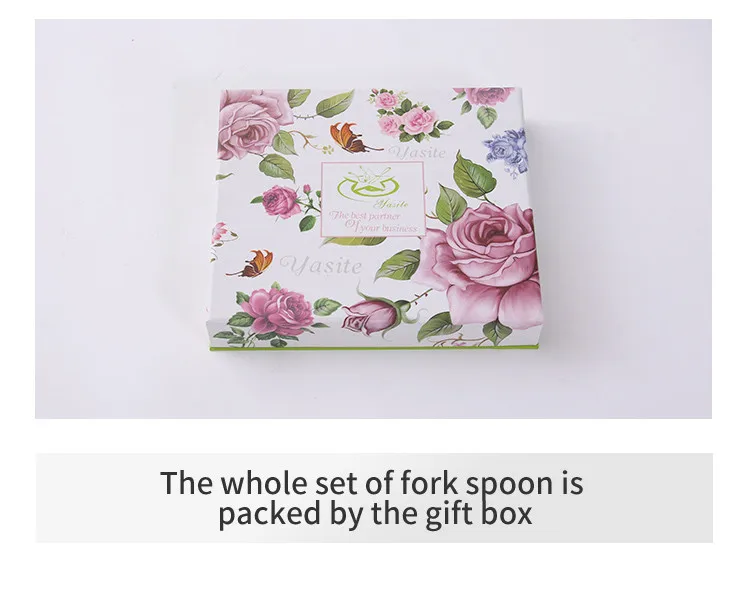 Cutlery Tableware Set with Gift Box Chinese Ceramic Fork Spoon Flatware Set Stainless Steel Dinnerware Christmas Gift2