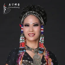 Perlas colgantes de La Borla de Baile Accesorio Headwear de La Joyería Para Las Mujeres Adultas del Performance Dancing Joyería de Lady Headwear ATS01119