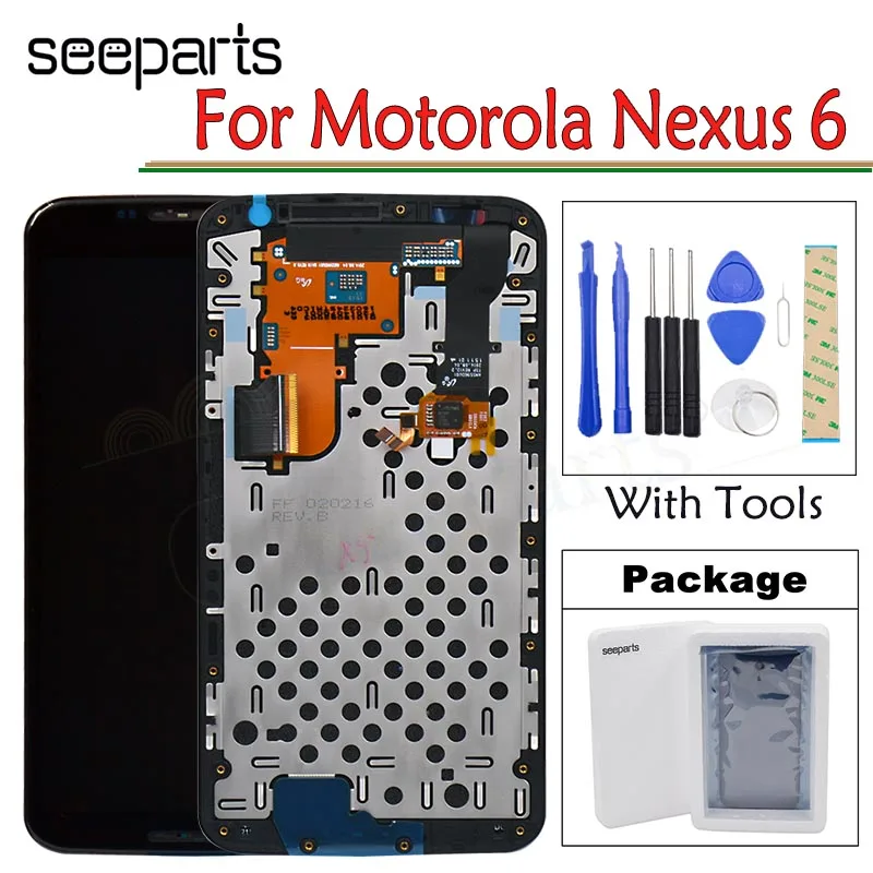 Goedkoop Lcd Voor Motorola Nexus 6 XT1100 XT1103 Lcd Touch Screen Digitizer Vergadering Met Frame 100% Getest Voor Moto Nexus6 lcd