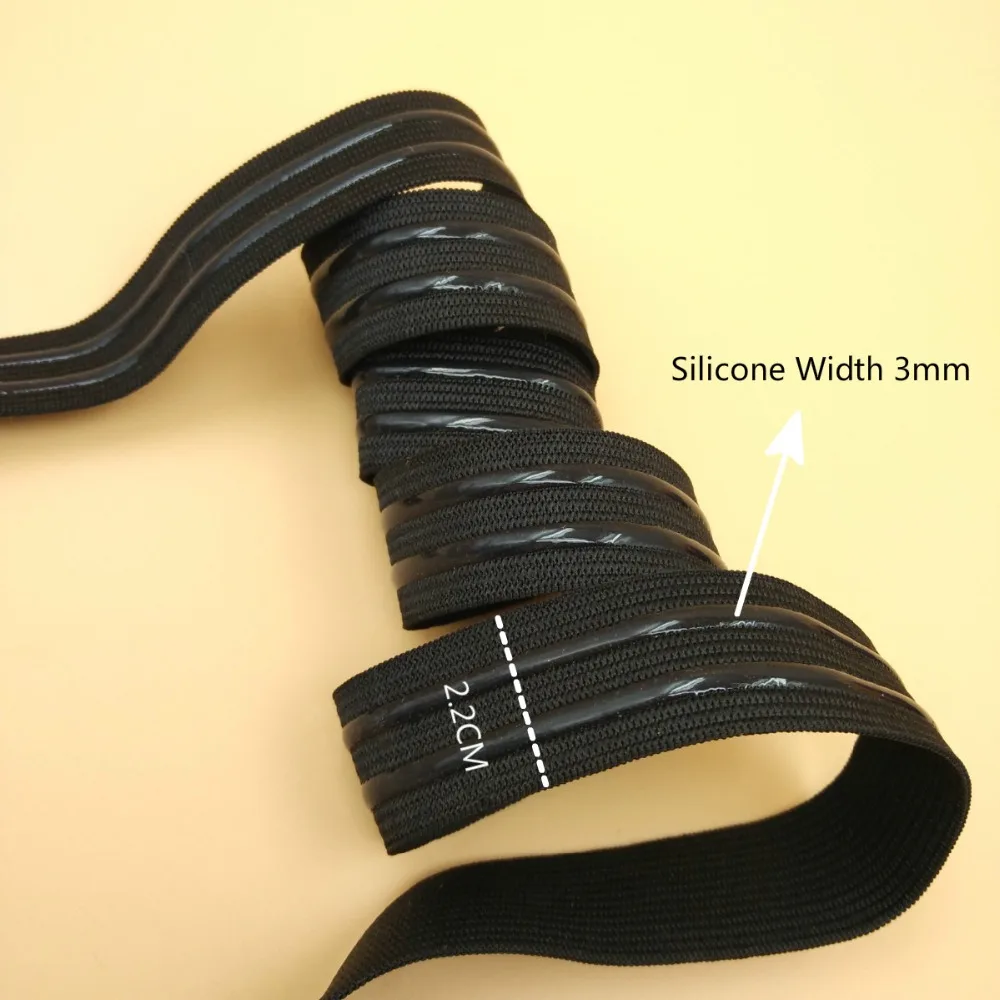 22mm Black Silicone Elastic Gripper For Sewing Diy Gxtra Grip Tape 5