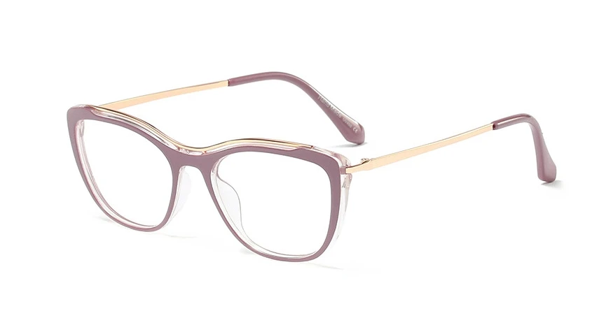 Ультралегкие квадратные очки в стиле ретро, оправа для мужчин и женщин, модные оптические очки для компьютера 45771 - Цвет оправы: C6 purple white
