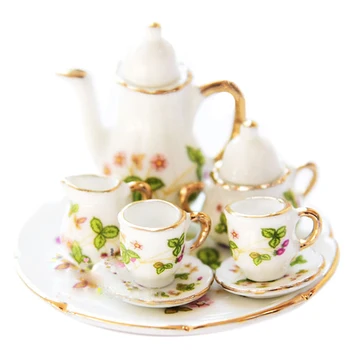 

AINY-1/6 Dollhouse Miniature Porcelain Coffee Tea cup set #C