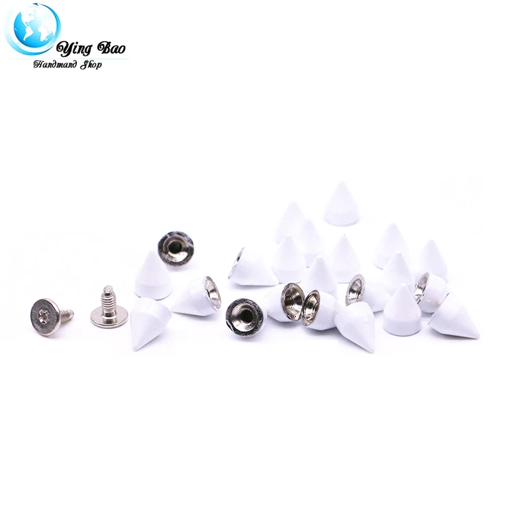 50sets/pack 7mm (Diameter), 9mm (Height)  clothing rivets studs white Harajuku diy spikes white rivet B-01
