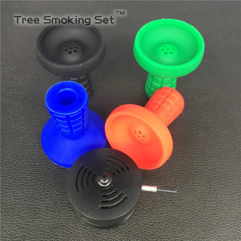 1pc metal bowl hookah hookah and 1pc Silicone cigarette bowl charcoal