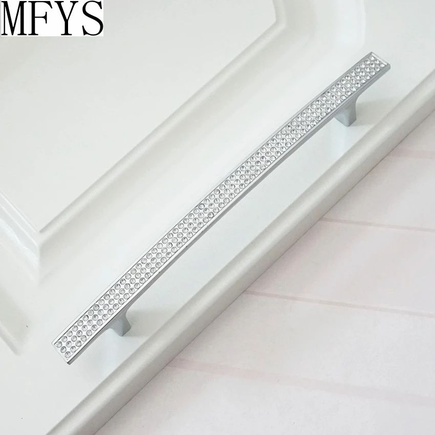 3.75 ''5'' 6.3 ''الفضة الكريستال مضمد سحب درج التأثيرات مقابض مجلس الوزراء مقبض حجر الراين الزجاج المطبخ الأثاث سحب الأجهزة