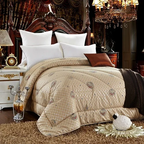 

Cotton fabric filled with Wool Warm silky winter Five colors comforter Twin Queen Full Queen size quilts