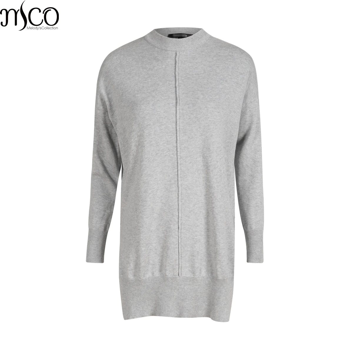 

MCO Casual Crew Neck Knitted Plus Size Women Jumper Simple Ribbed Big Women's Top Basic Oversized Long Sweater 5XL 6XL 7XL