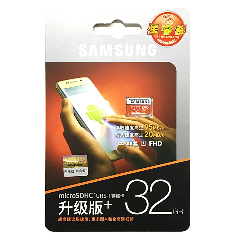 SAMSUNG карта памяти Micro SD карта, 32 ГБ, 64 ГБ 128 256 г Class10 EVO Plus карты памяти SDHC/SDXC 100 МБ/с. TF карт Trans Flash MicroSD карты