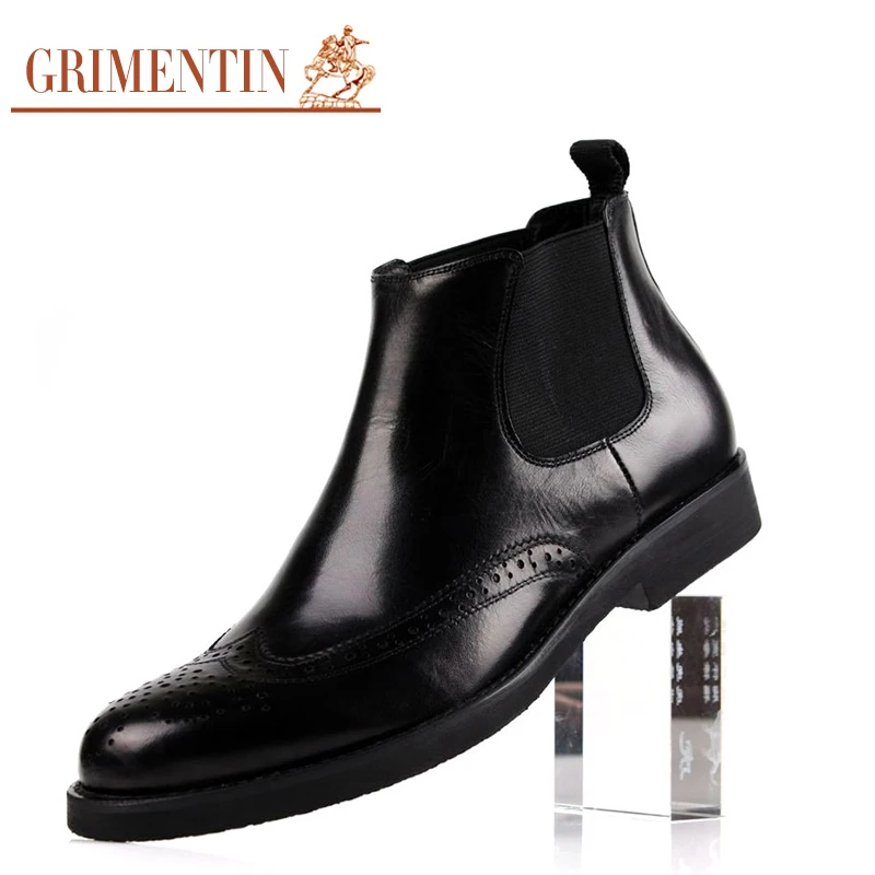 Бренд grimentin, роскошные мужские ботильоны из натуральной кожи, удобная мужская обувь ручной работы с резным узором для офиса в деловом стиле