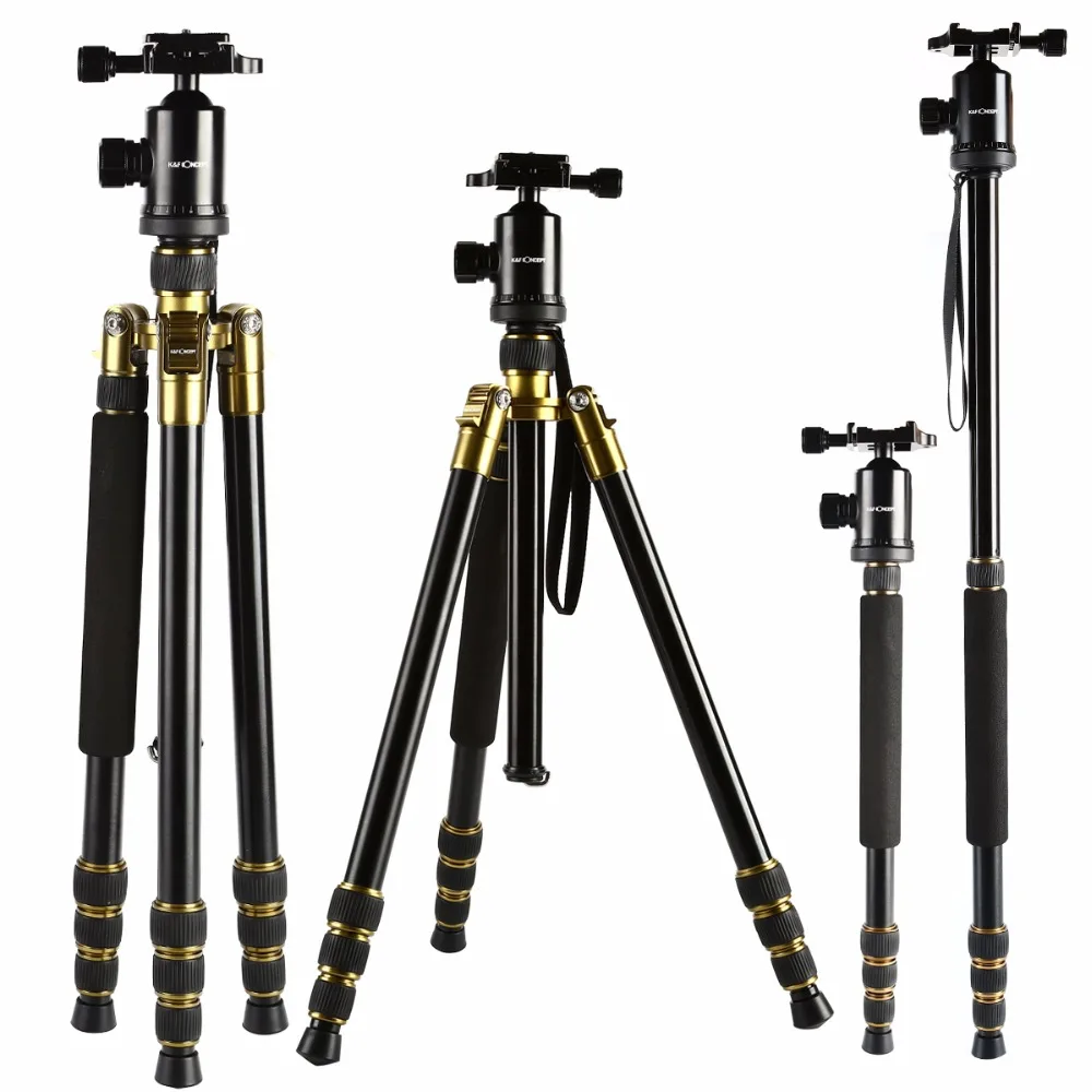 

K&F CONCEPT Professional Alloy Tripod 4 Section Camera Monopod With 360-degree Angle Panoram Ball Head for Canon Nikon Sony DSLR