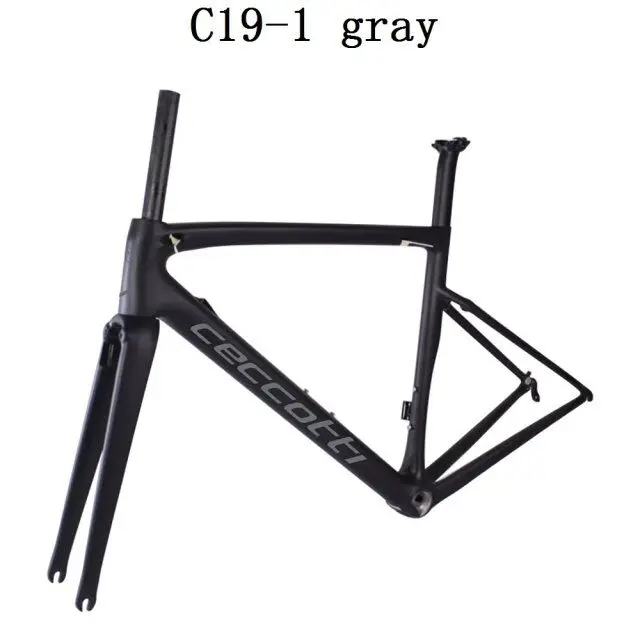 Серый Ceccotti дорожный велосипед рама DI2 и механический прямой тормоз стиль карбоновая дорожная рама - Цвет: gray