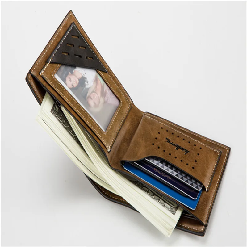 

2016 New Casual Mens Soft PU Leather Short Wallet Male Vintage Design Mini Purse With Card Holder For Men Gift Wallets Carteira