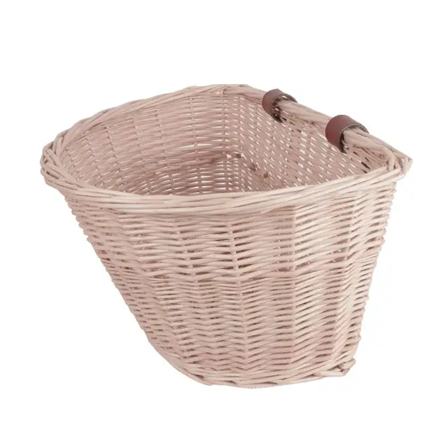 Wicker Front Handlebar Bike Basket Cargo Hand woven Beautiful Lines