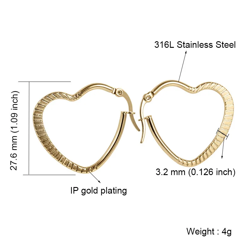 Топ Мода, любовь, сердце серьги для женщин золото/серебро цвет нержавеющая сталь, романтичное кольцо серьги женские модные ювелирные изделия - Окраска металла: 1367 Gold