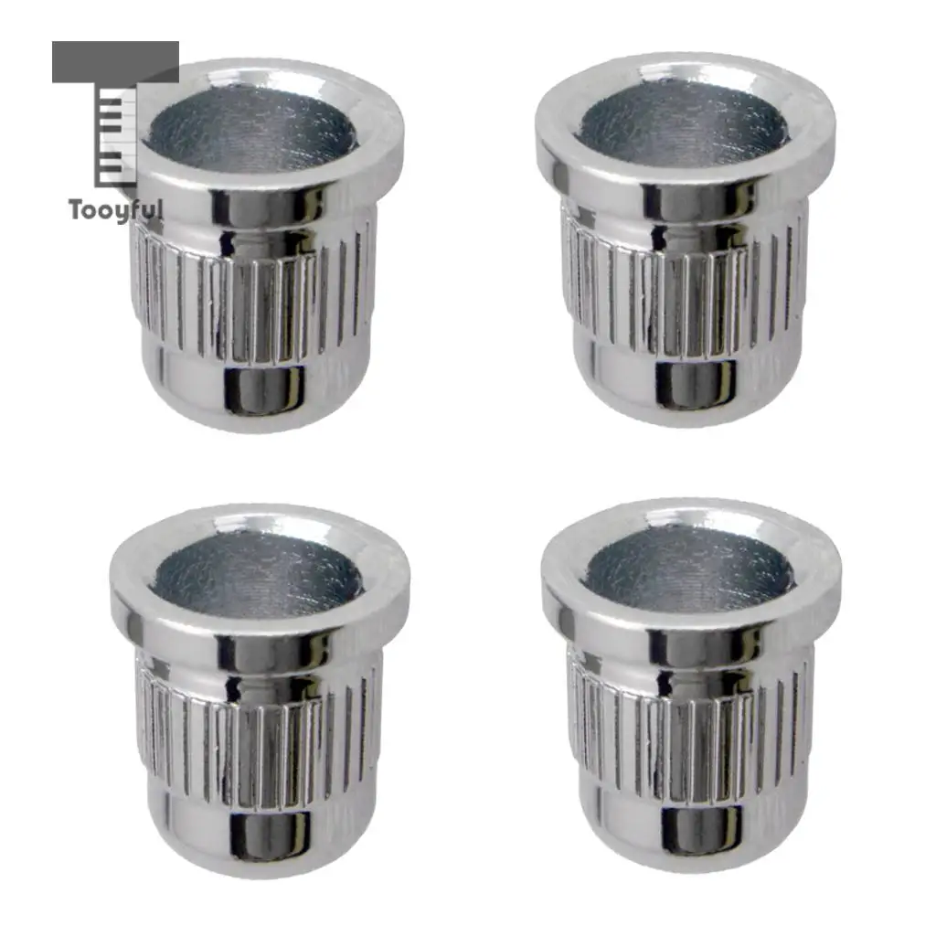 Tooyful 4 Pcs Electric Bass Guitar String Mounting Ferrules Bushing for Thru Body
