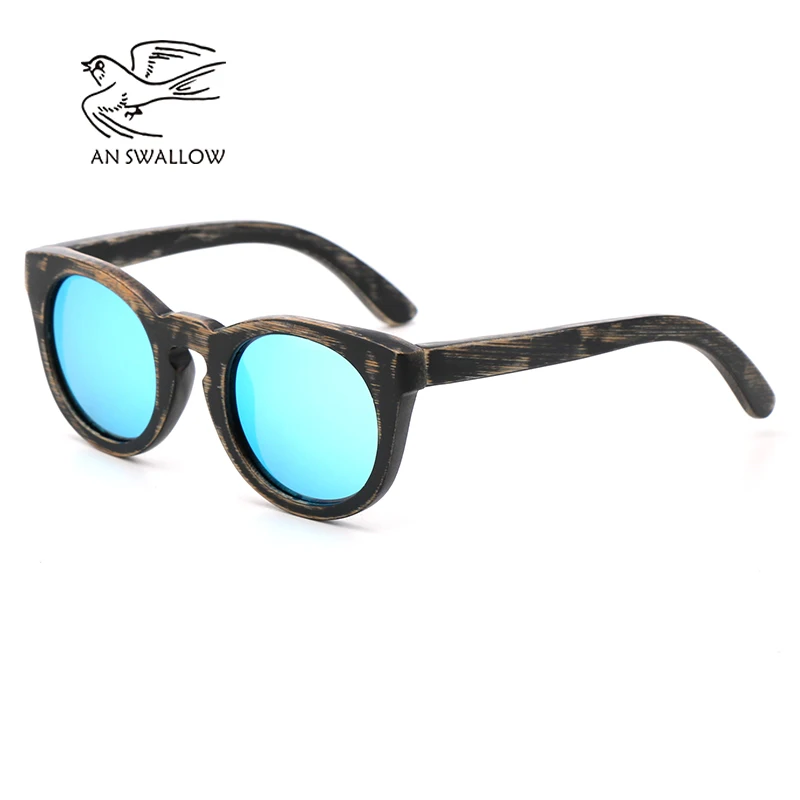 Винтажные бамбуковые детские солнцезащитные поляризационные очки ручной работы в ретро-стиле, UV400 Защитные очки