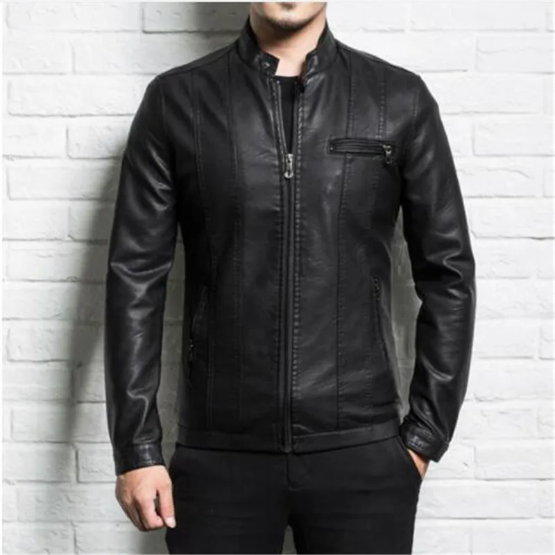 

Men genuine leather jacket sheepskin 2019 new spring and autumn handsome slim zipper male motorcycle leather jacket teenager boy