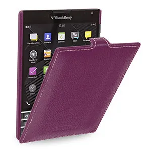 Вверх вниз Бизнес Флип части телефона Аксессуары Роскошный чехол из натуральной кожи модный бренд сумка Обложка для BlackBerry паспорт Q30 4,5" - Цвет: Фиолетовый