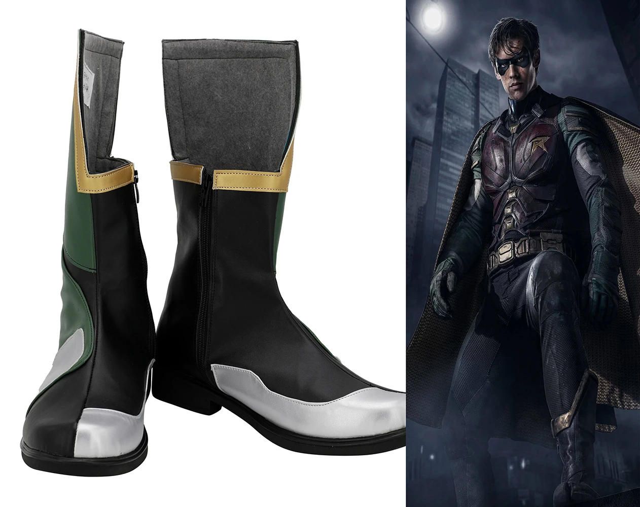 DC Comic Titans Robin Cosplay Boots Green Shoes Custom Made Batman Shoes Cosplay for Unisex