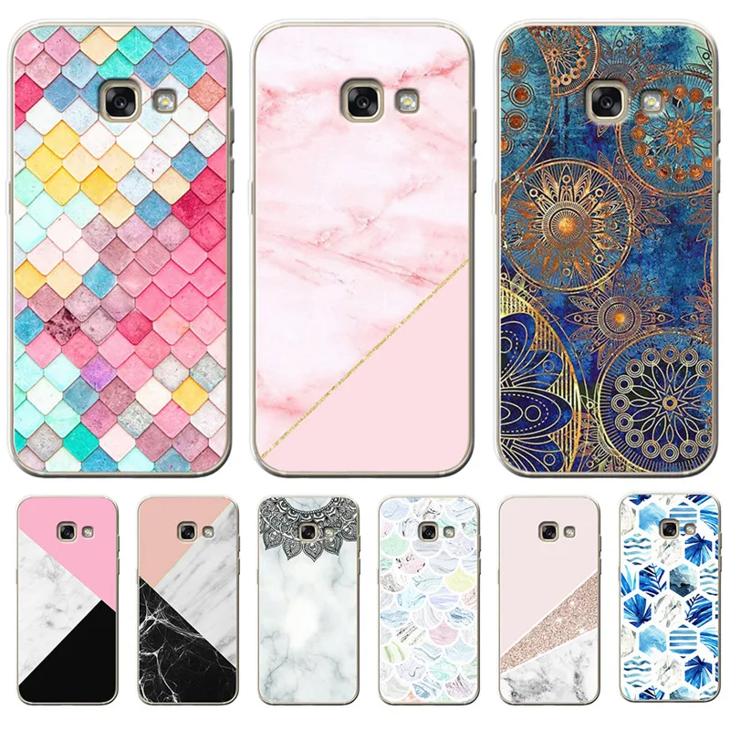 

Luxury For Samsung Galaxy A9 A8 A7 A6 A5 A3 2016 2017 2018 phone Case Cover Funda Coque Etui Capinha Marble Pattern silicone