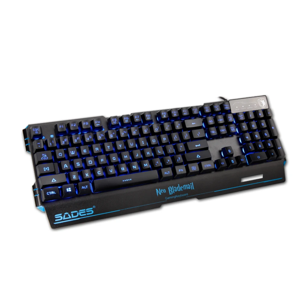 Мембранная клавиатура SADES KB104S NEO Blademail Мультимедийная Игровая клавиатура 5 RGB 7 цветов подсветка