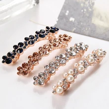 Стразы и жемчужины Алмазные шпильки челки заколки для волос заколка-Пряжка ювелирные изделия Инструменты для укладки Мода для женщин леди подарок