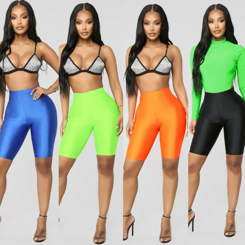 

Women Skinny Running Sports Short Leggings Compression Fitness Strechy Solid Pure Color Skinny