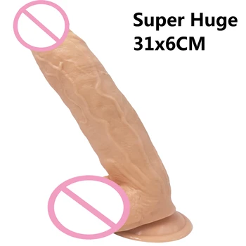 Super Thick Huge Dildo 31CM Extreme Big Realistic Dildo Sturdy Suction Cup Soft Penis Dick Dong Sex Product for Women Sex Toys 1