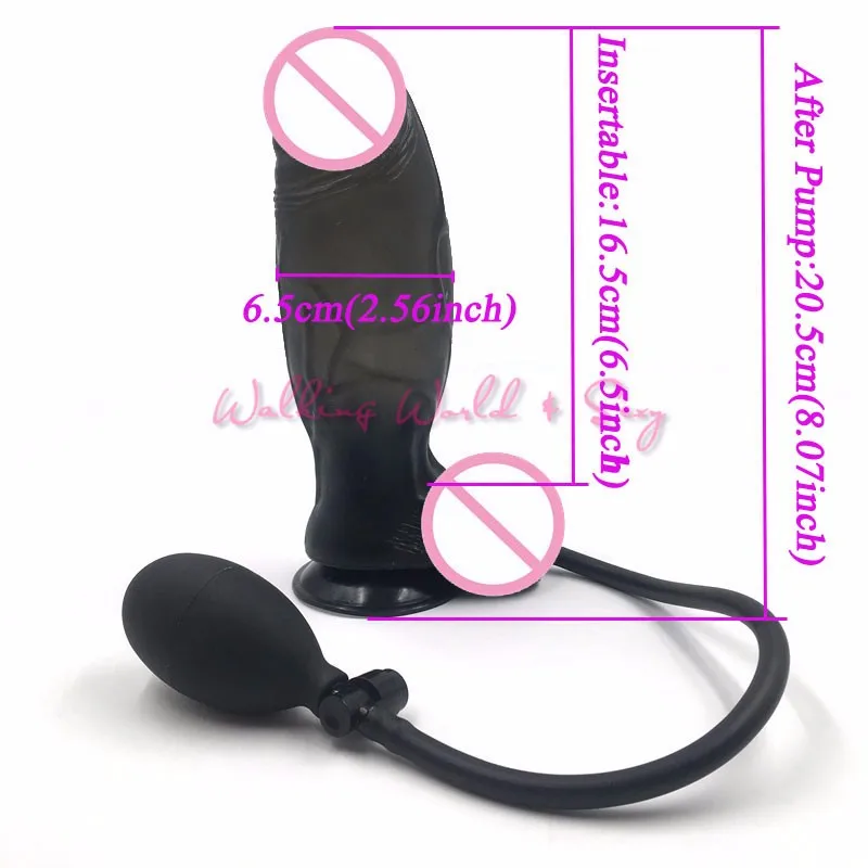 Black Pump Inflatable Huge Dildo 24.56