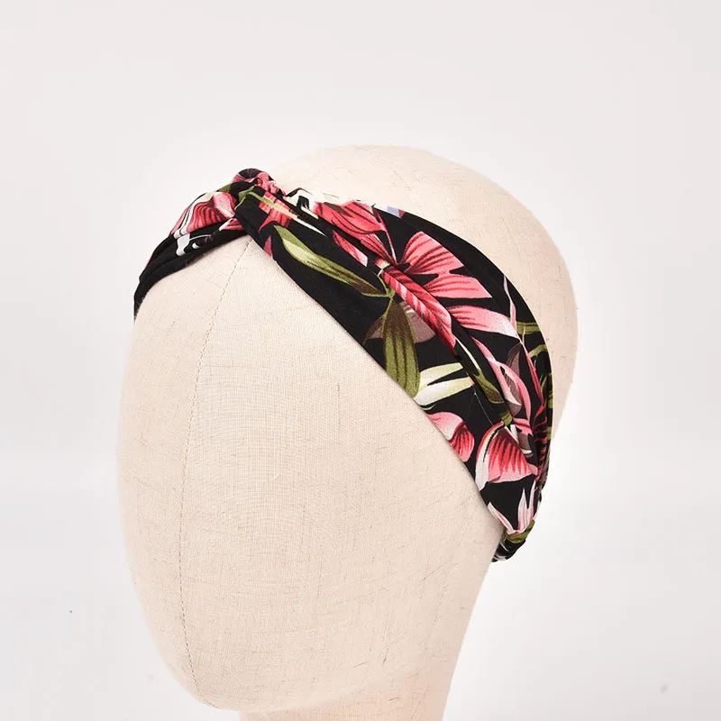 

Tropical Flowers Print Elastic Headband Wide Headwrap for Summer Women and Girl Fashion Hair Accessories