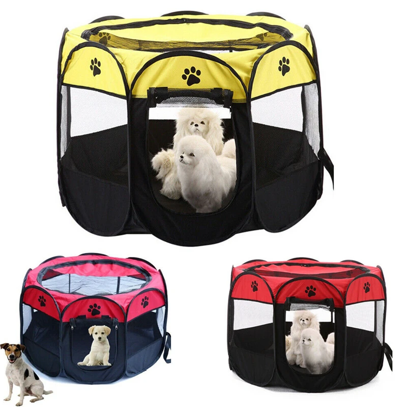 

Pet Dog Cat Tent Playpen Exercise Play Pen Soft Fence Cage Kennel Crate Folding cloth waterproof scratch-resistant dog cage