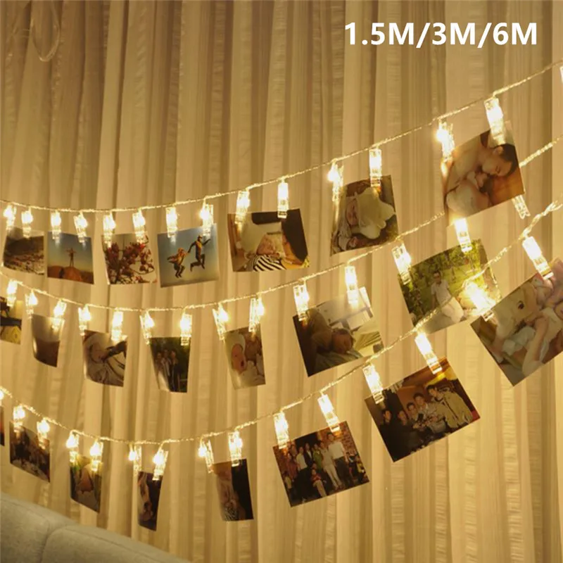 40 LED Card Photo Clip String Fairy Lights Battery Christmas Party Wedding Light for sale online 