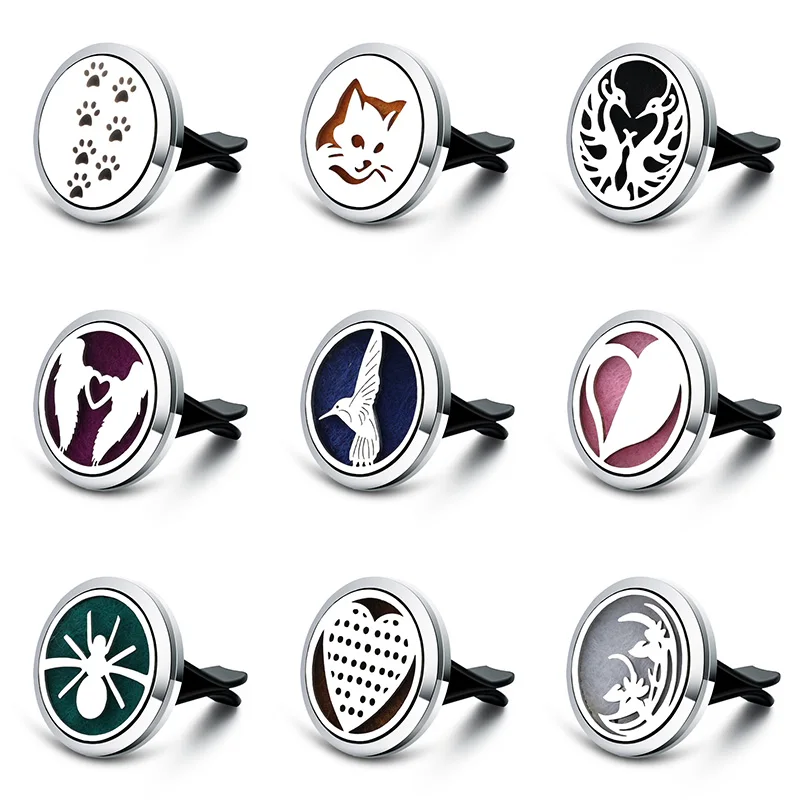 

New Animal Design Aromatherapy Car Air Freshener Stainless Steel Essential Oil Diffuser Pendants Car Vent Clip Perfume Lockets