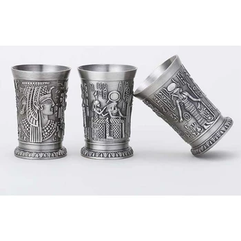 

Ancient Egypt Metal Shot Glass 3 Pcs/Lot Bar Home Cocktail Liquor Copper Cup Short Wine Glasses Pharaoh Cleopatra Rameses Ra God