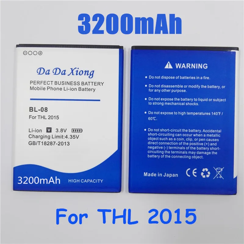 

New BL-08 3200mAh Mobile Phone Battery For THL 2015 2015A BL-08 BL08 BL 08 Replacement Battery