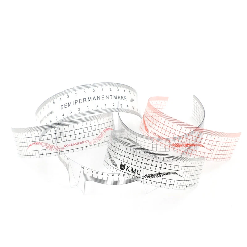 5Pcs U Type Plastic Eyebrow Tattoo Stencils Microblading Reusable Makeup Brow Measure Eyebrow Guide Ruler Permanent Tools       -2