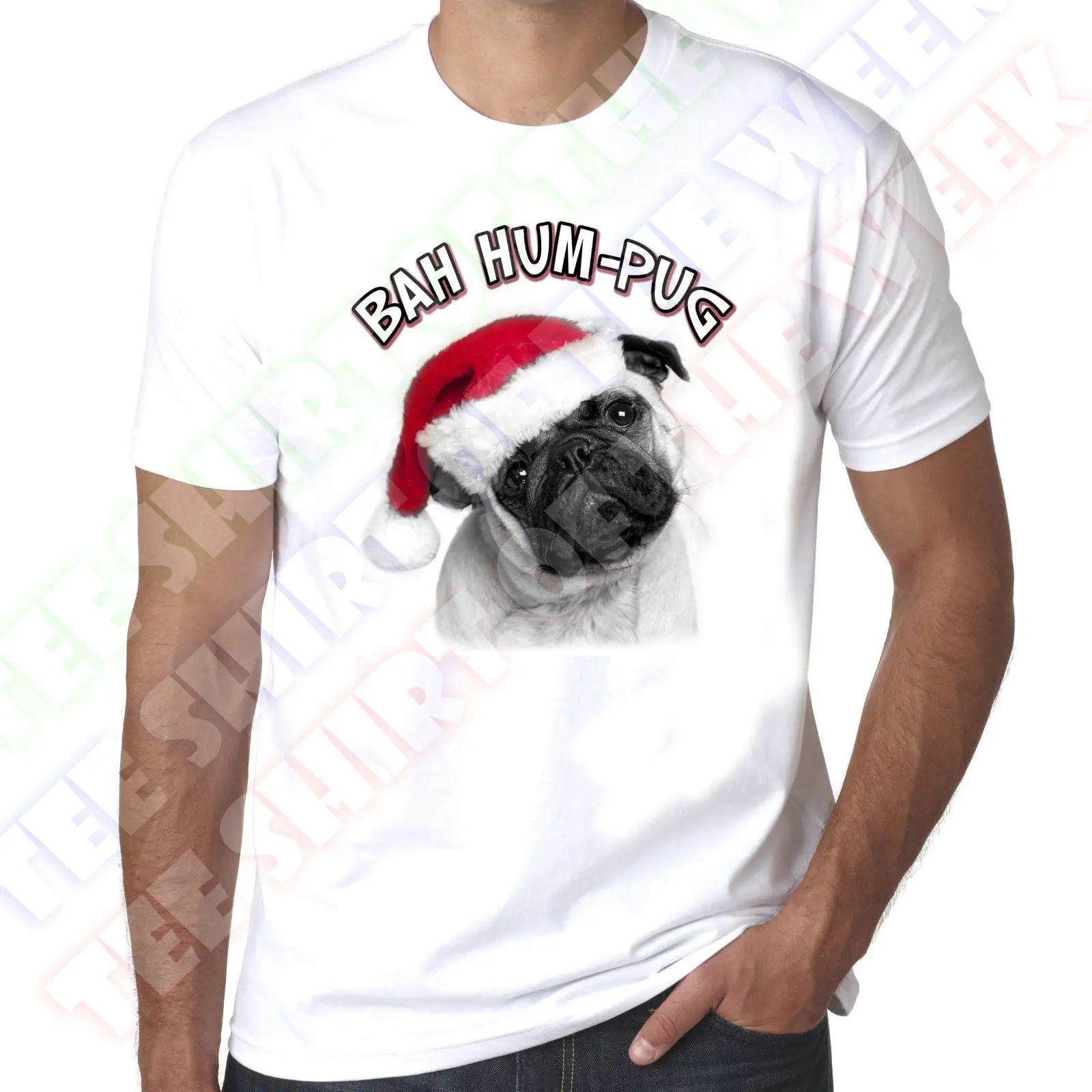 Bah Hum-Pug Humbug Christmas Pug Humpug 100% cotton tshirt Puglife Newest Top Tees Fashion Style Men Tee Cotton Classic tee | Мужская