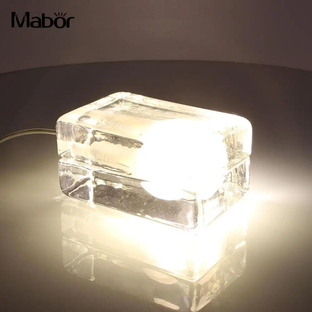 

Creative Desktop Decorative Lights Lamp Ice Cube With Bulb Decoration 3W