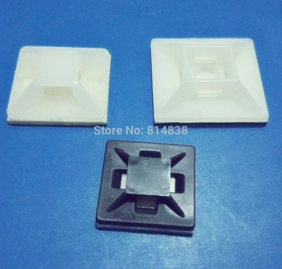 

Wkooa 12.5x12.5 White Self Adhesive Plastic Cable Tie Mount