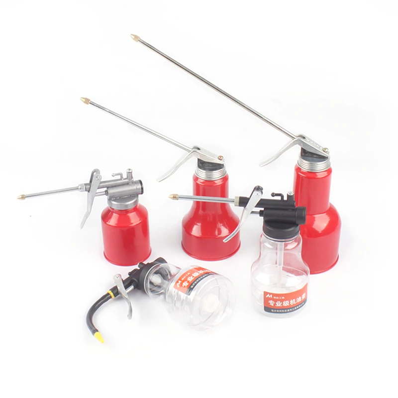 

500ml Oil Gun Can Oiler Lubrication Oil Metal PVC Transparent Machine Oil Pot Extended Hose High Pressure Pump Car Repair Tool