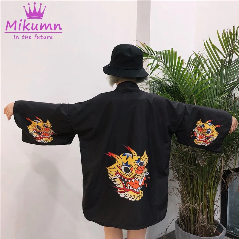 

Summer Harajuku Women Cartoon Print Kimonos Cardigan Thin Sun Protection Shirts Blouse Tops