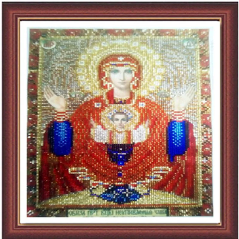 Круглые бусины религиозные иконы алмазная картина наборы крестиков вышивка